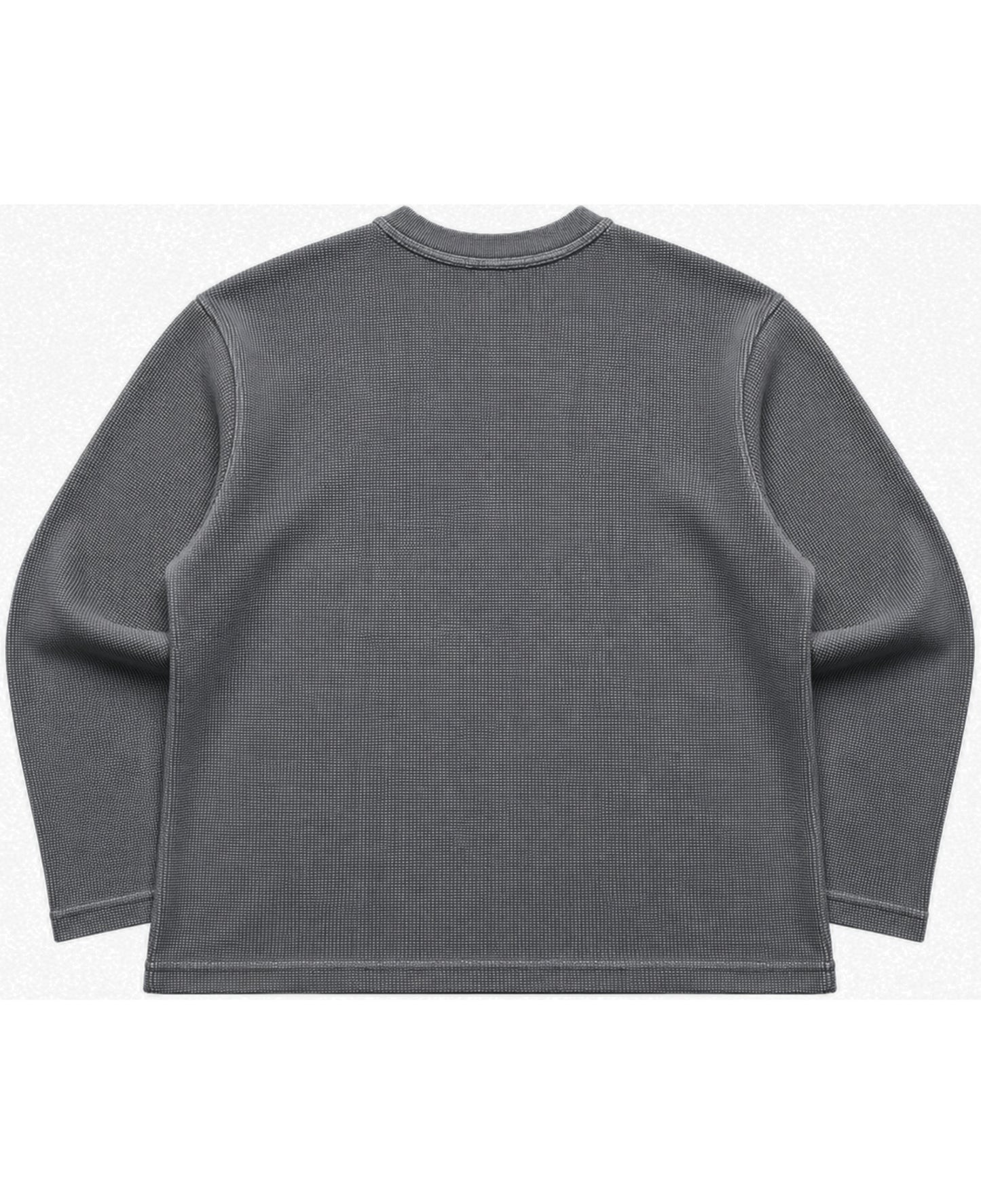 WAFFLE CLUB ACID WASH OVERSIZED FULL SLEEVE TEE
