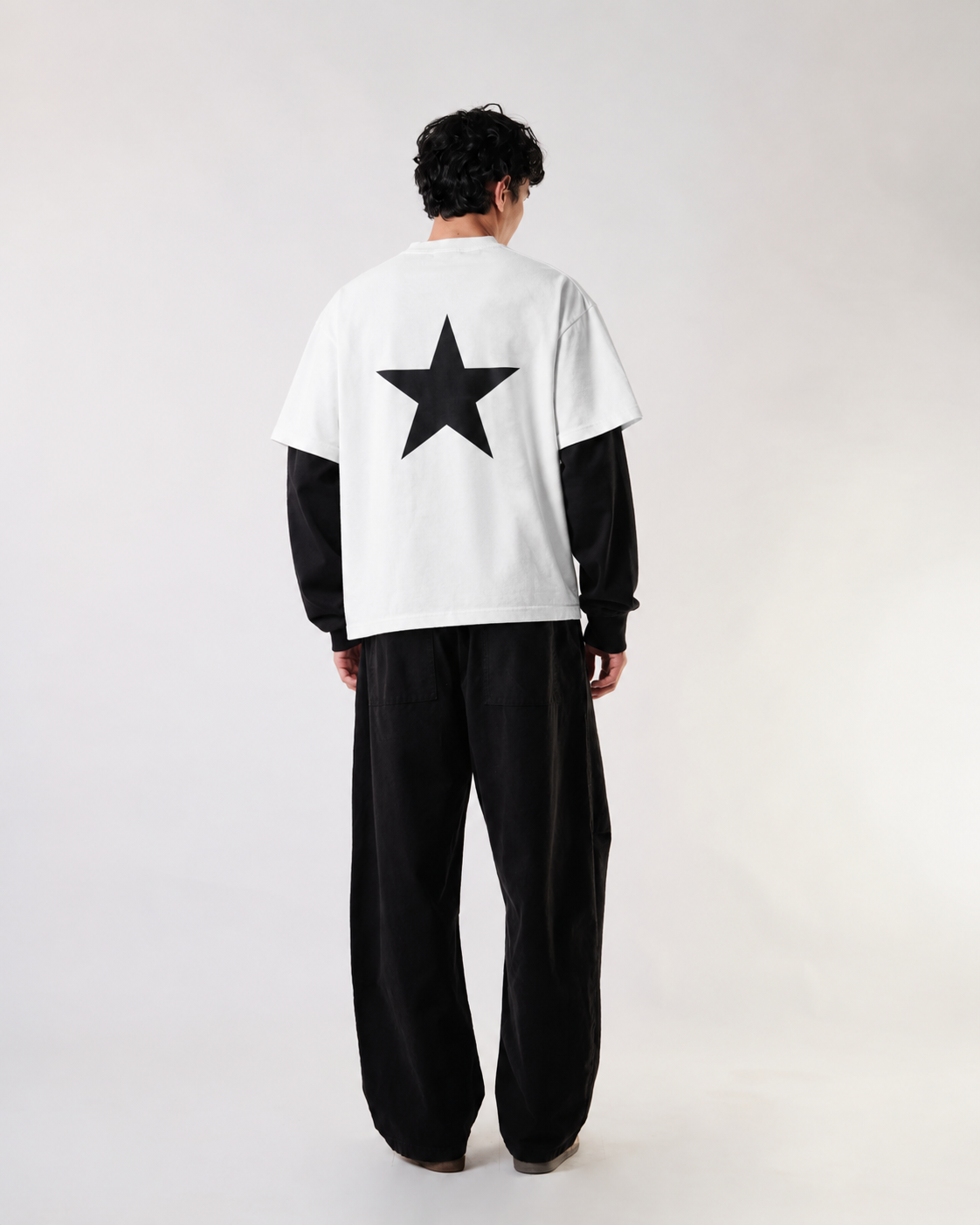 C&L COVENANT WHITE WITH BLACK SLEEVE OVERSIZED TEE