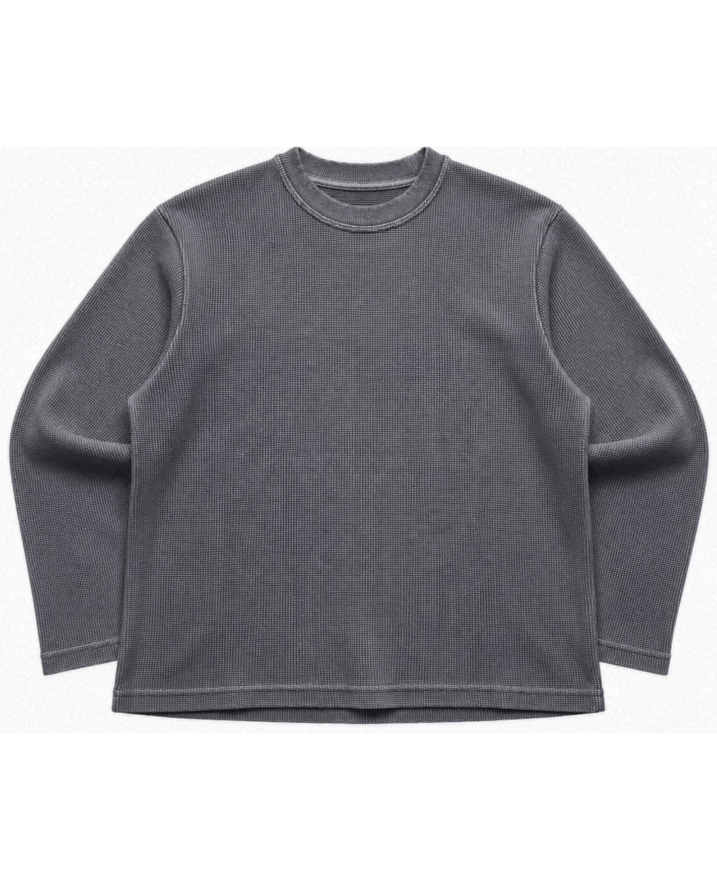 WAFFLE CLUB ACID WASH OVERSIZED FULL SLEEVE TEE