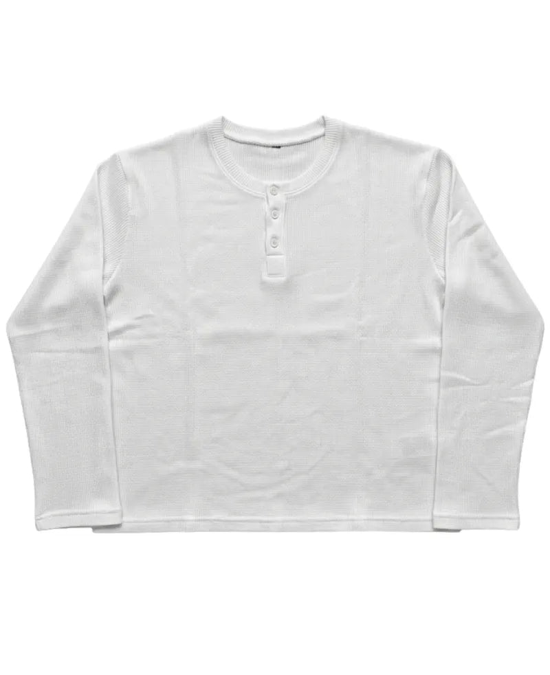 C&L HENLEY WAFFEL TEXTURED